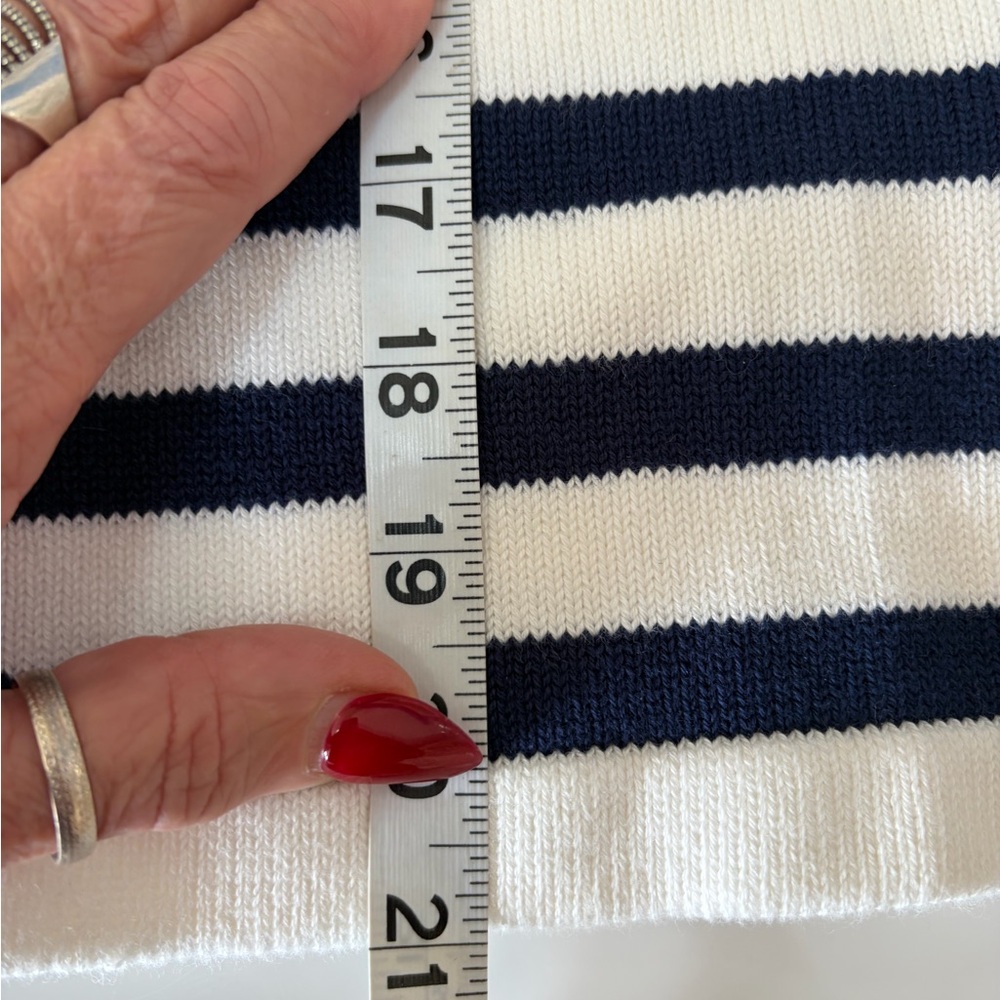 #116 J Crew Navy and White Striped Sweater. NWT. Size S. Classy! - Picture 8 of 10